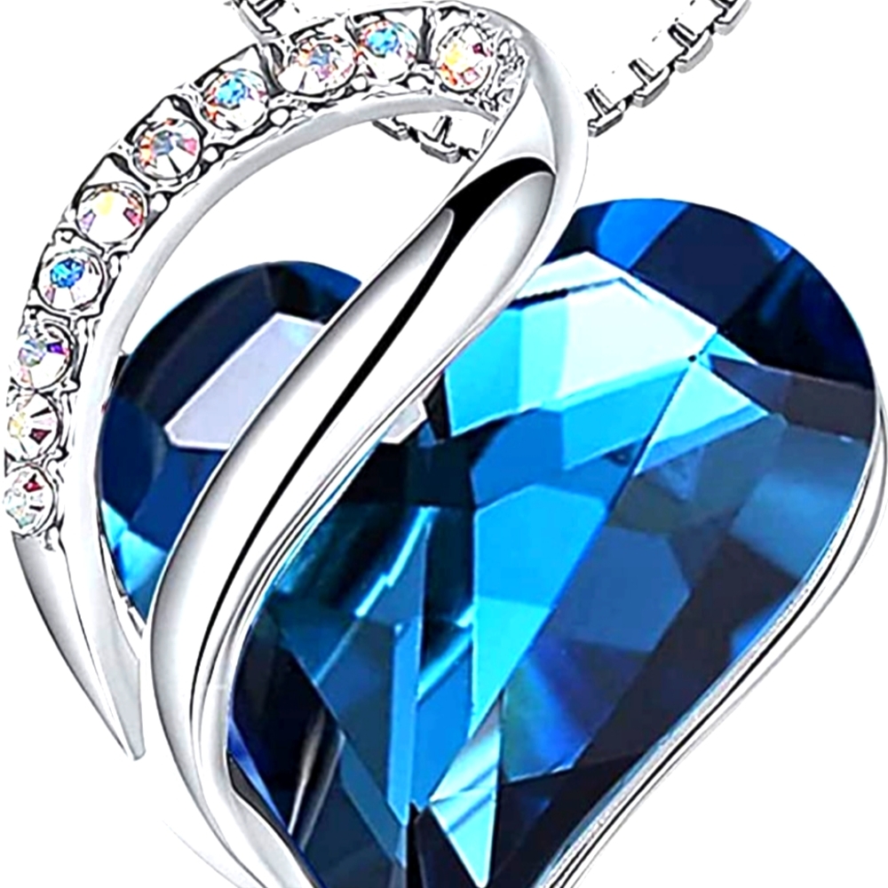 NWT Silver Infinity Birthstone Heart Pendant Necklace